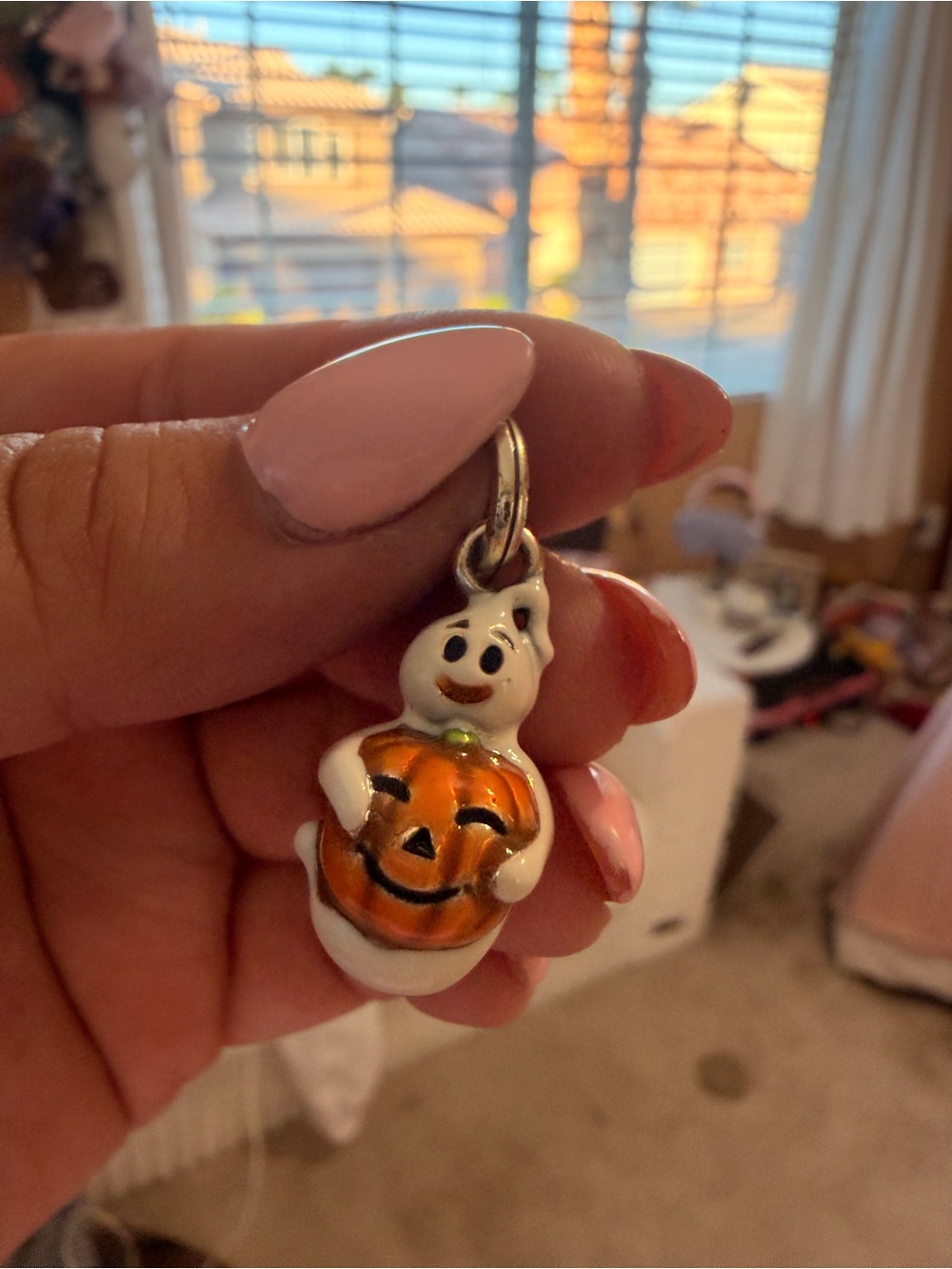 Brighton Halloween Ghost and Pumpkin Charm - White and Orange NEVER WORN